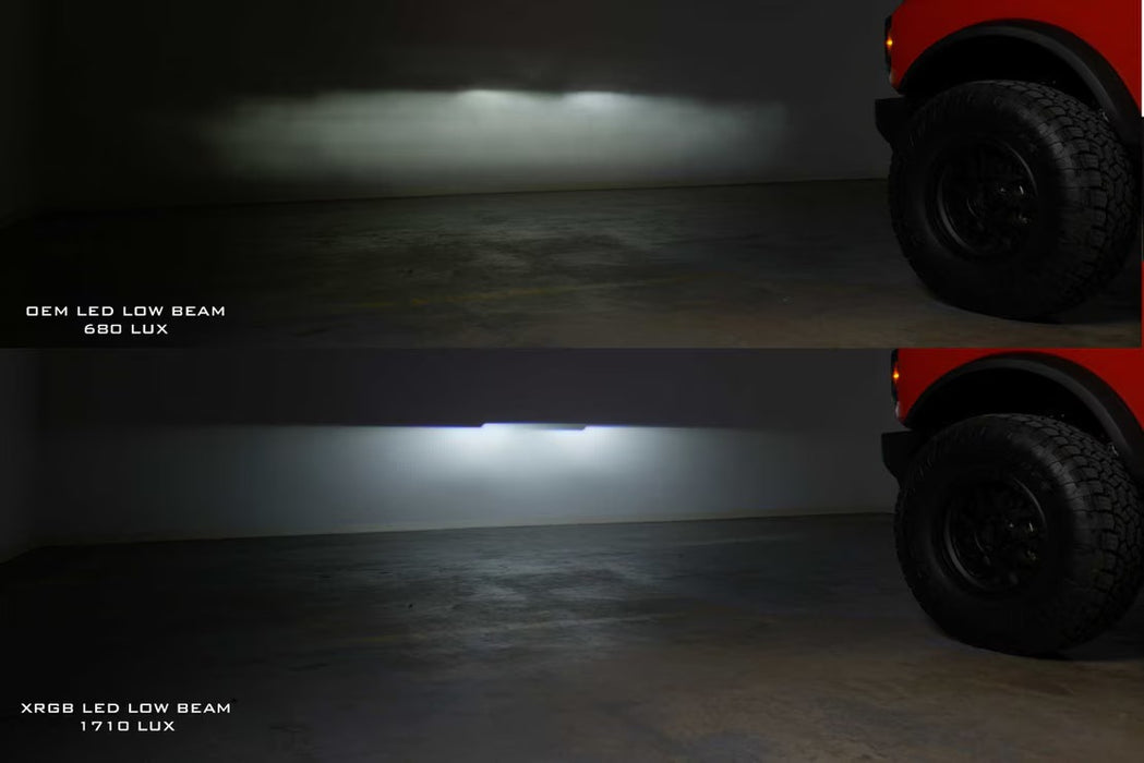 Morimoto XRGB LED Headlights for 2021–2025 Ford Bronco – RGB DRL, Bi-LED Projectors, Plug-and-Play Upgrade