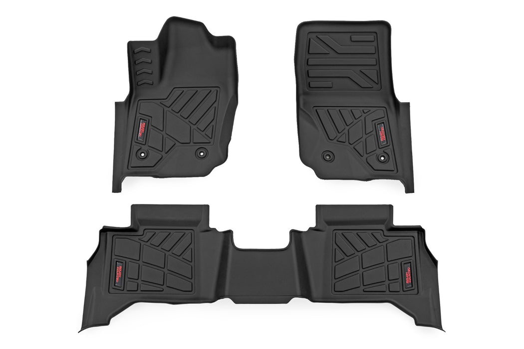 Rough Country Front & Rear Floor Mats | Fits 2013–2024 Toyota 4Runner 2WD/4WD | All-Weather Heavy-Duty Floor Armor