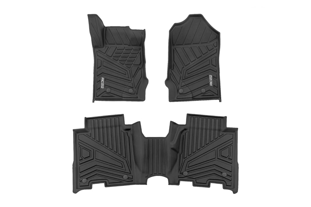 Rough Country Flex-Fit Front & Rear Floor Mats | Fits 2021–2025 Ford Bronco 4-Door | All-Weather Interior Protection