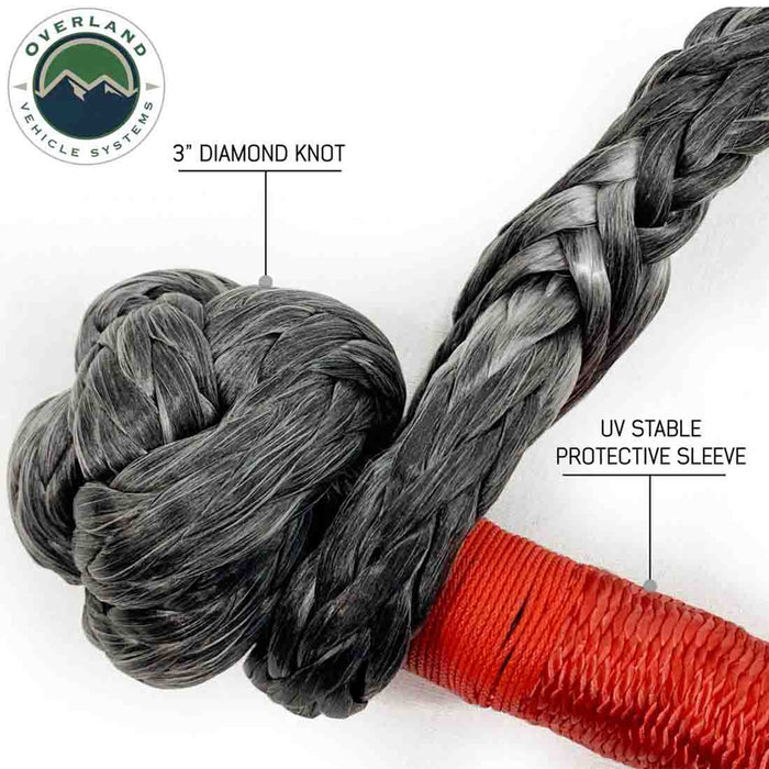 OVS 5/8" x 23" Soft Shackle | 44,500 LB Breaking Strength | Dyneema Rope with Protective Sleeve & Storage Bag