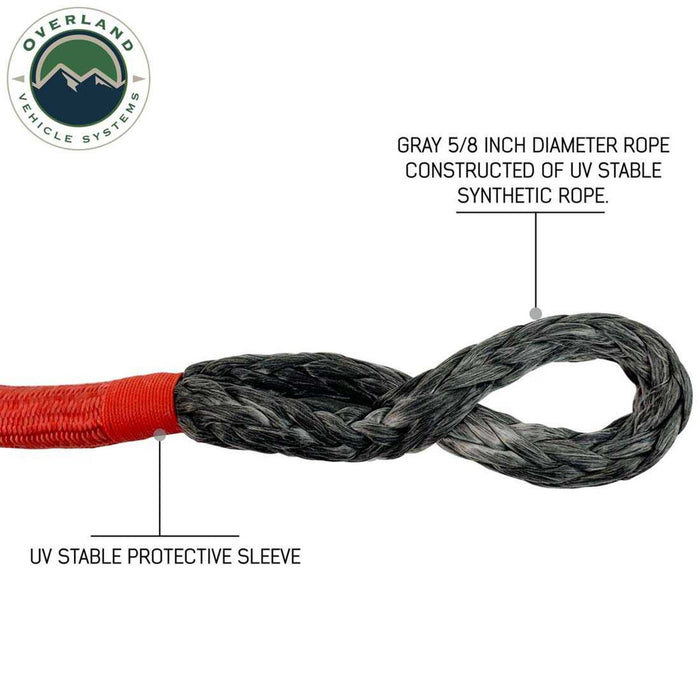 OVS 5/8" x 23" Soft Shackle | 44,500 LB Breaking Strength | Dyneema Rope with Protective Sleeve & Storage Bag