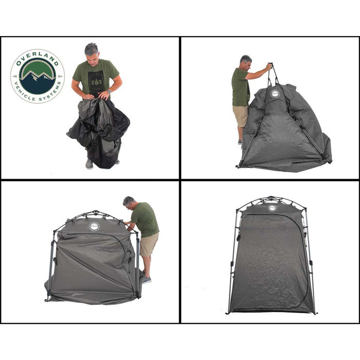 OVS Portable Privacy Room with Shower, Retractable Floor and Amenity Pouches and More – Quick Set Up