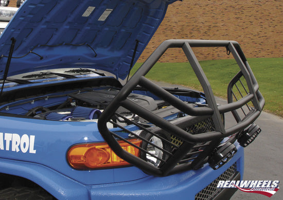 Real Wheels Over-the-Top Wrap-Around Brush Guard with Inserts – Black Finish | Fits Toyota FJ Cruiser (2007–2014) | Part #RW304-2BP-T0202