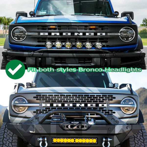 NOVA-Series LED Projector Headlights Alpha-black 21-25 Ford Bronco /22-25 Ford Bronco Raptor