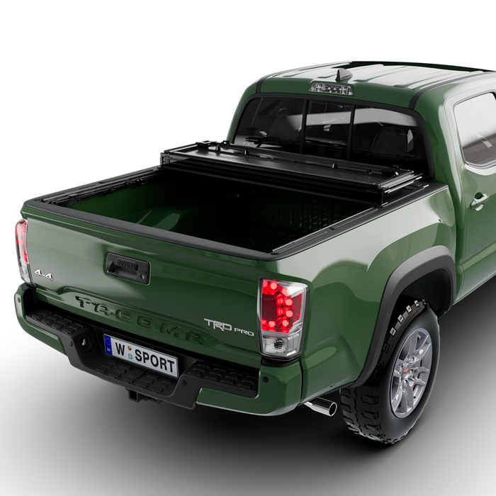 Worksport AL4 Flip-Up Hard Tri-Fold Tonneau Cover | 2024–2025 Toyota Tacoma 5'1" Bed with Deck Rail System