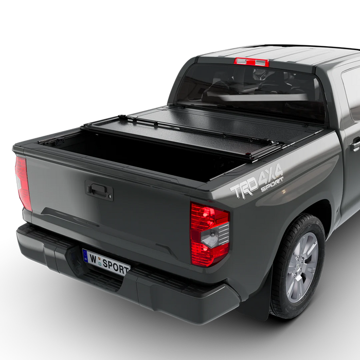 Worksport AL4 Flip-Up Hard Tri-Fold Tonneau Cover | 2022–2025 Toyota Tundra 5'7" Bed with Deck Rail System