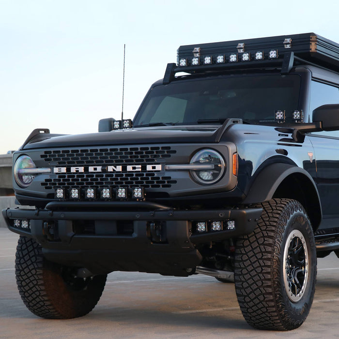 ZROADZ Front Bumper Top LED Kit – 2021–2025 Ford Bronco (w/ Modular Bumper) Includes (6) 3-Inch LED Pod Lights | Made in the USA - PN #Z325431-KIT