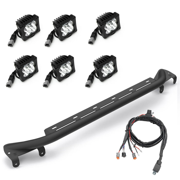 ZROADZ Front Bumper Top LED Kit – 2021–2025 Ford Bronco (w/ Modular Bumper) Includes (6) 3-Inch LED Pod Lights | Made in the USA - PN #Z325431-KIT