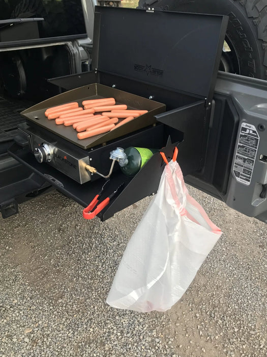 Rock Slide Engineering Aluminum Tailgate Table | Fits Jeep Wrangler JK/JL & Ford Bronco | Textured Black | Made in USA