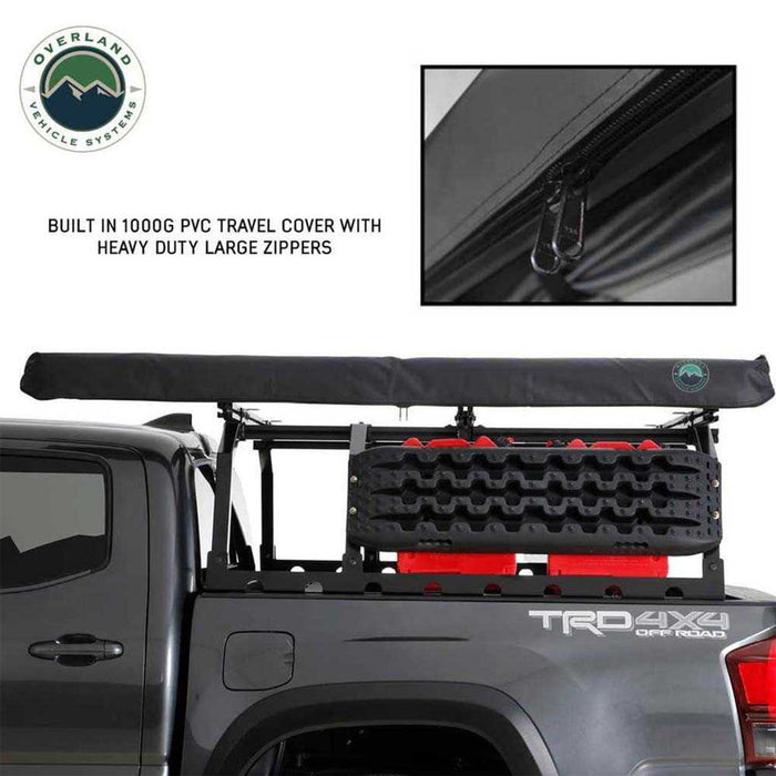 HD Nomadic 2.0 - 6.5' Awning - Grey Body, Green Trim & Black Travel Cover