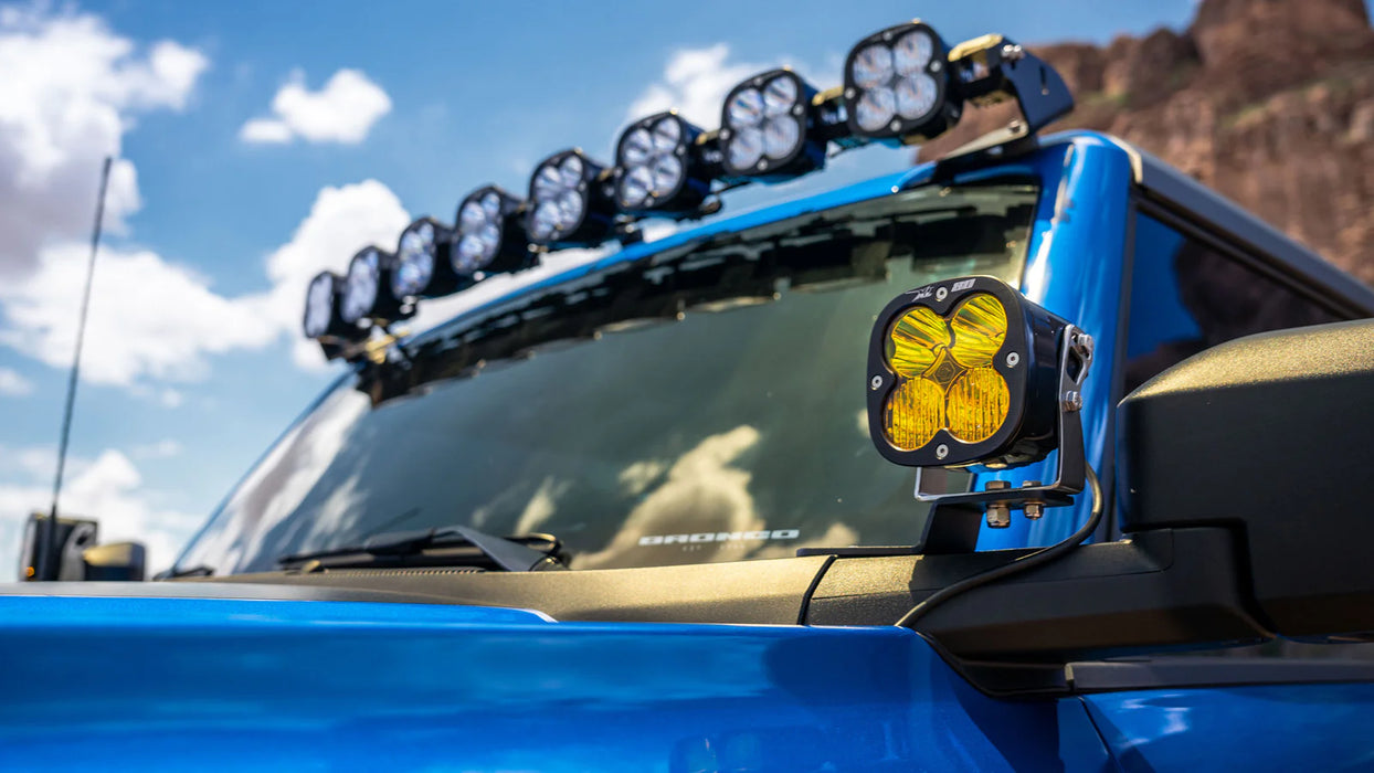 SDHQ A-Pillar Light Mounts | Fits 2021–2024 Ford Bronco & Bronco Raptor | Heavy-Duty Bolt-On Design