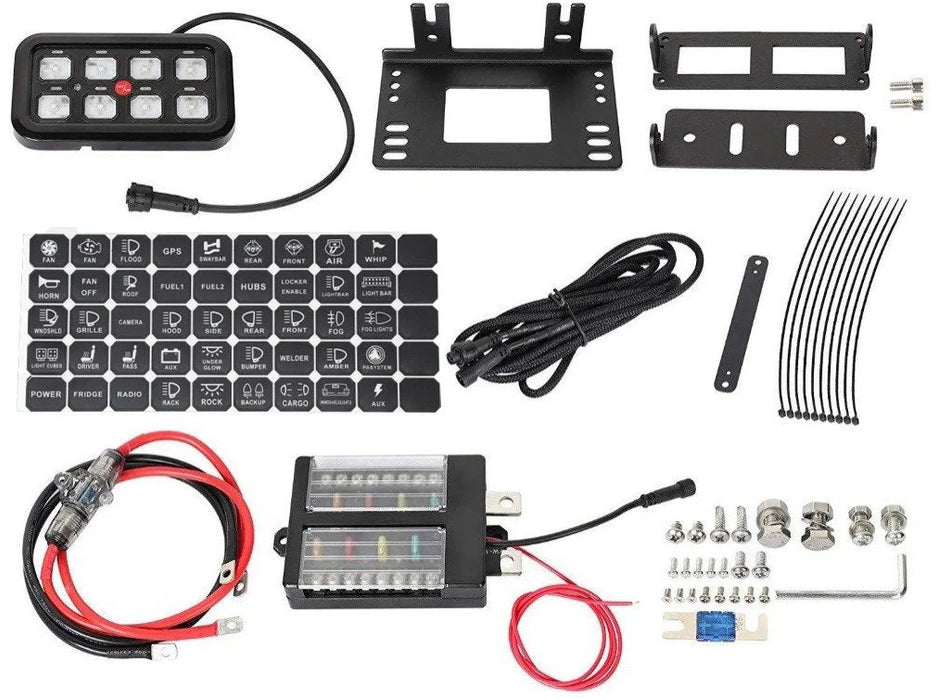 Cali Raised Vehicle Accessory 8 Switch Control System (Blue Backlighting)