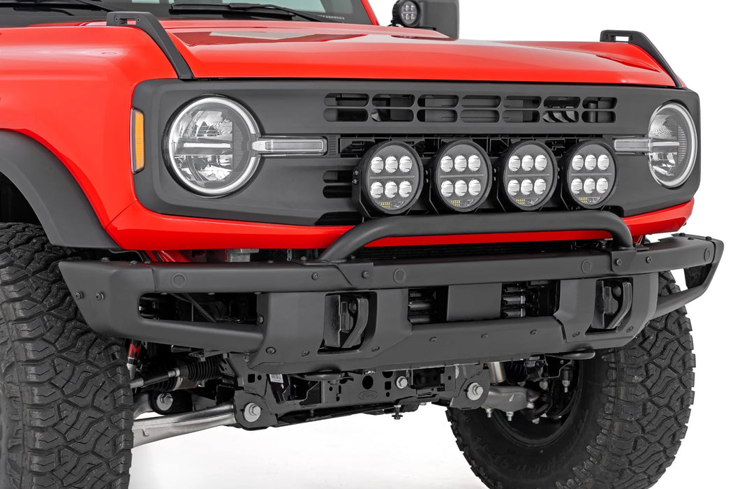 Rough Country Light Bar Mount | Fits 2021–2025 Ford Bronco 4WD | Modular Bumper | Holds 3.5" or 6.5" Round Lights