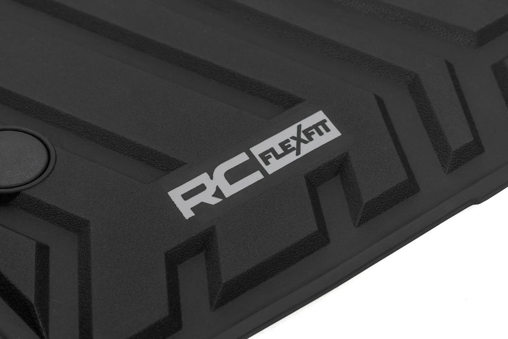 Rough Country Flex-Fit Front & Rear Floor Mats | Fits 2021–2025 Ford Bronco 4-Door | All-Weather Interior Protection