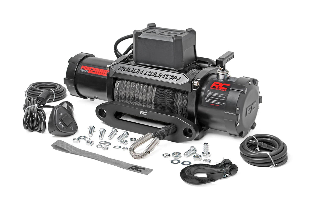 Rough Country 12,000 LB Pro Series Winch – Synthetic Rope & Wireless Remote