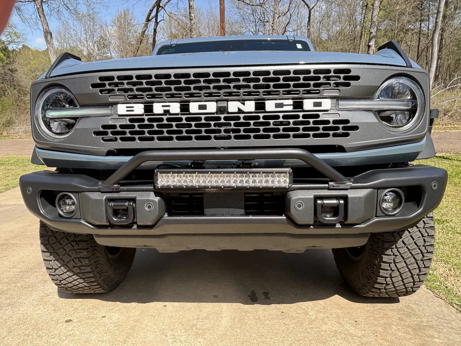 DV8 Offroad Capable Bull Bar for 2021-2026 Ford Bronco Factory Capable Steel Bumper