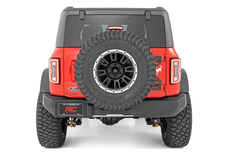 Rough Country 3rd Brake Light Extension Bracket | Fits 2021–2025 Ford Bronco 4WD Sasquatch | Supports Up to 37” Spare Tire