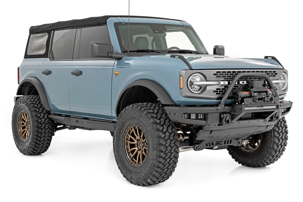 Rough Country High Winch Mount for 2021-2026 Ford Bronco & Bronco Raptor | Fits Factory Modular Steel Bumper | Winch Ready | 20" Light Bar Compatible