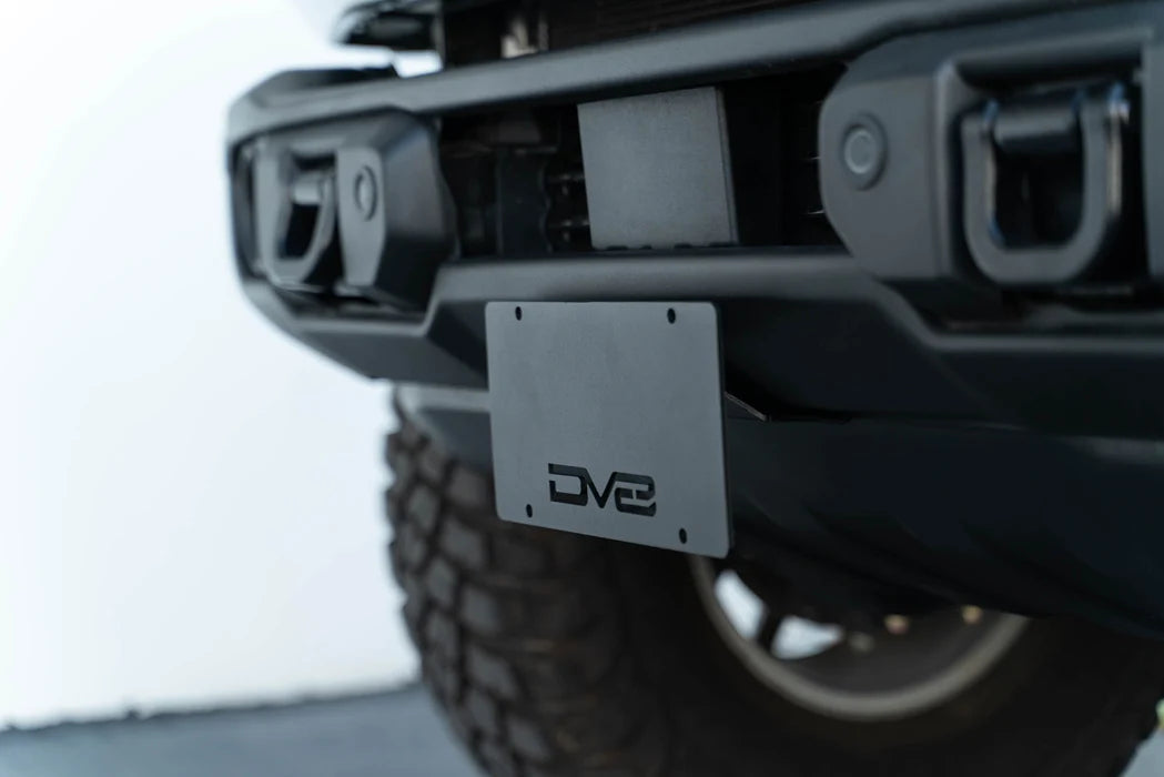 DV8 Offroad Front License Plate Mount for 2021-2026 Ford Bronco Capable Steel Bumper