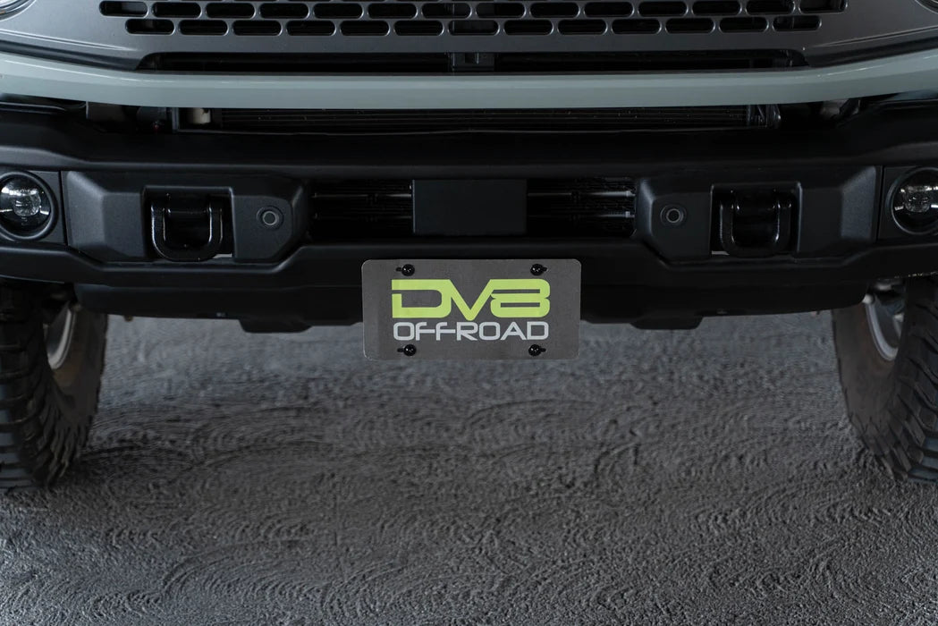 DV8 Offroad Front License Plate Mount for 2021-2026 Ford Bronco Capable Steel Bumper