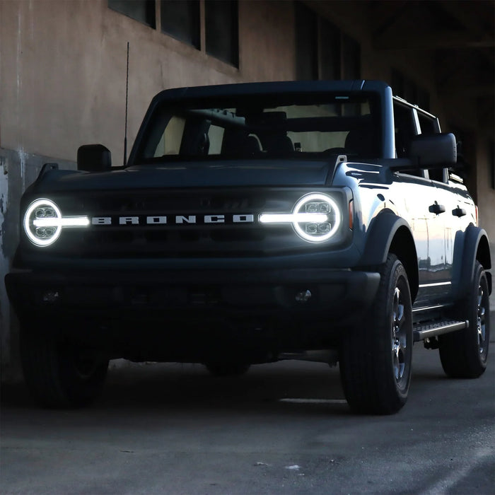 AlphaRex NOVA-Series Alpha-Black LED Projector Headlights for 2021-2026 Ford Bronco & 2022-2026 Bronco Raptor