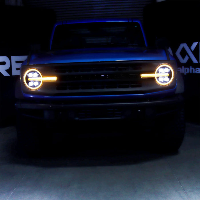 AlphaRex NOVA-Series Alpha-Black LED Projector Headlights for 2021-2026 Ford Bronco & 2022-2026 Bronco Raptor