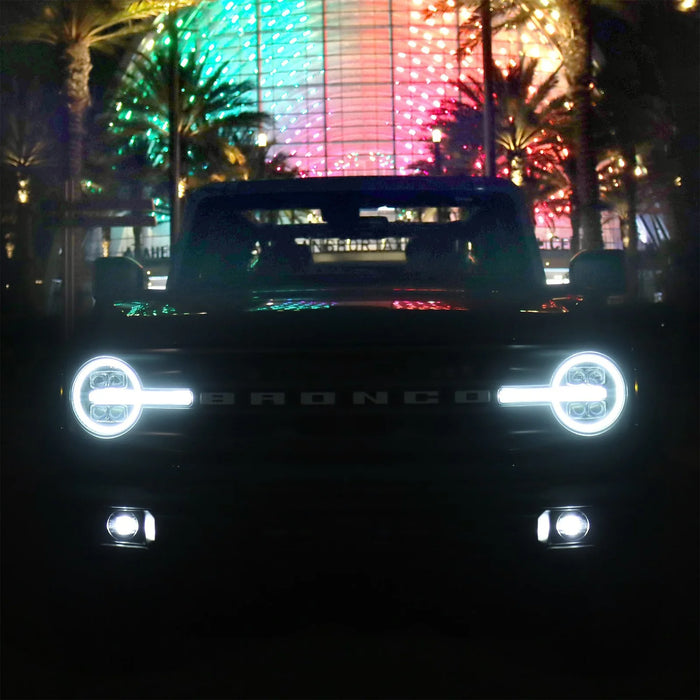 AlphaRex NOVA-Series Alpha-Black LED Projector Headlights for 2021-2026 Ford Bronco & 2022-2026 Bronco Raptor