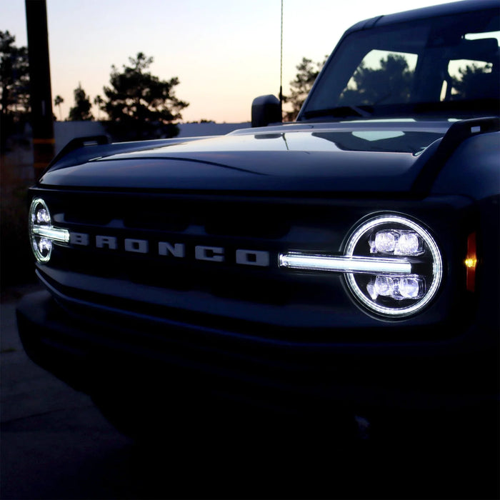 AlphaRex NOVA-Series Alpha-Black LED Projector Headlights for 2021-2026 Ford Bronco & 2022-2026 Bronco Raptor