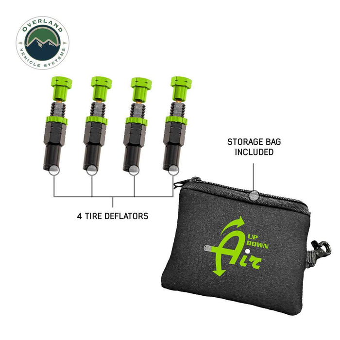 OVS Adjustable Tire Deflator Kit (PSI 10–30) | 4-Piece Set with Storage Bag | Quick & Precise Air Down