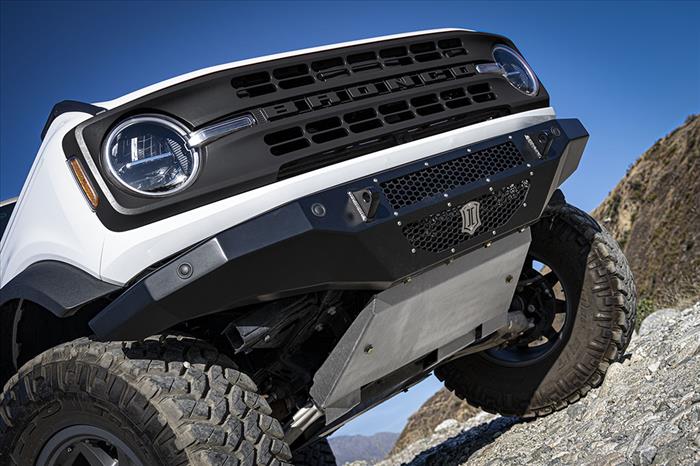 ICON Impact Armor Trail Series Front Bumper for 2021–2023 Ford Bronco | High-Clearance Off-Road Steel Bumper