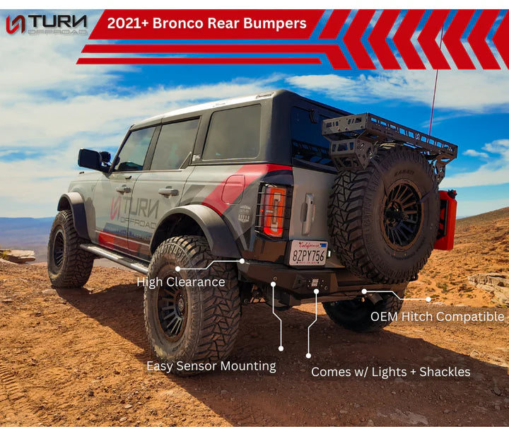 TURN Offroad 2021+ Ford Bronco Rear Bumper - Zero Series