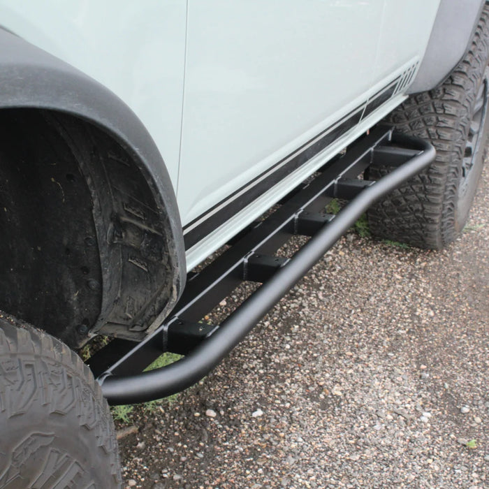 RCI Off Road Rock Sliders | Fits 2021–2025 Ford Bronco 4-Door 4WD | Frame-Mounted with Kick-Out | Made in USA