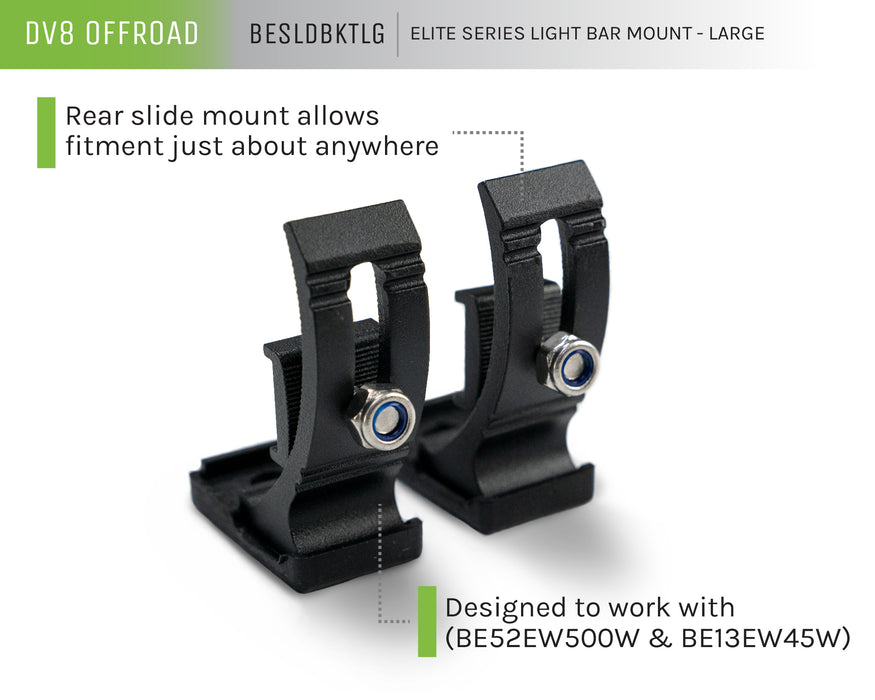DV8 Offroad Elite Series Large LED Light Bar Mount | Universal Adjustable Brackets