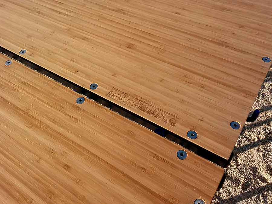 TemboTusk Basin Camp Table Kit – Portable Metal & Bamboo Camping Table with Collapsible Sink, Adjustable Legs & Carry Bag