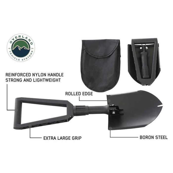 OVS Multi Functional Military Style Utility Shovel with Nylon Carrying Case