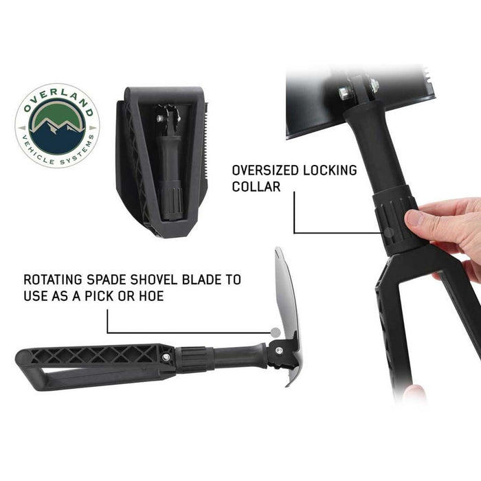 OVS Multi Functional Military Style Utility Shovel with Nylon Carrying Case