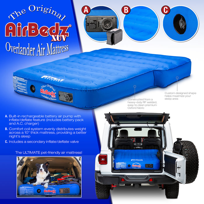 Pittman Outdoors AirBedz XUV Air Mattress with Built-In Pump – Jeeps, Mid-Size SUVs & Crossovers | PPI-BLU_XUV