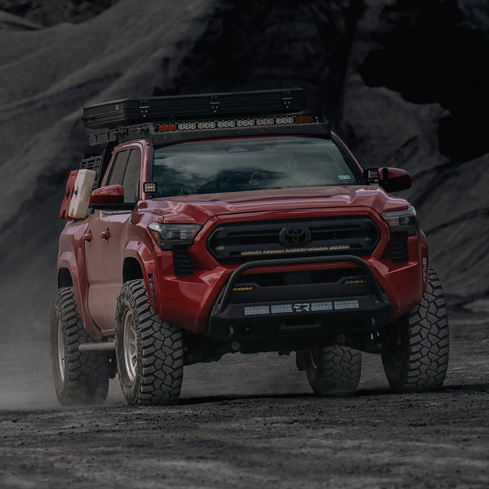 Cali Raised LED Stealth Bumper for 2024+ Toyota Tacoma | Low Profile Winch-Ready Steel Front Bumper (Black Powder Coat)