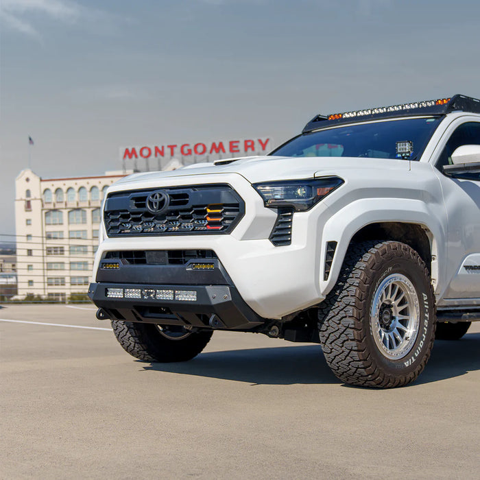 Cali Raised LED Stealth Bumper for 2024+ Toyota Tacoma | Low Profile Winch-Ready Steel Front Bumper (Black Powder Coat)
