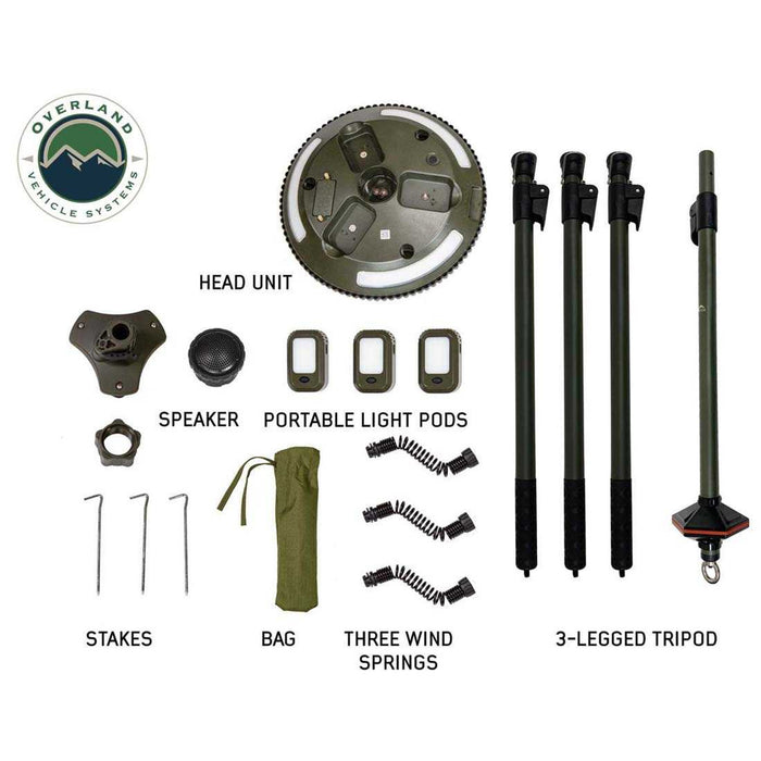 OVS Wild Land Camping Gear - UFO Solar Light Light Pods & Speaker Universal