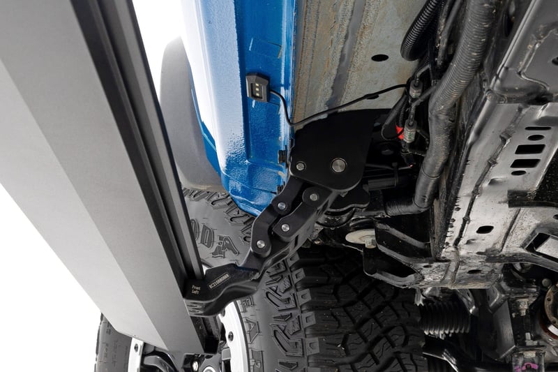 Rough Country Power Running Boards | Dual Electric Motor | Fits 2021–2025 Ford Bronco 4-Door | Retractable Side Steps with LED Lighting