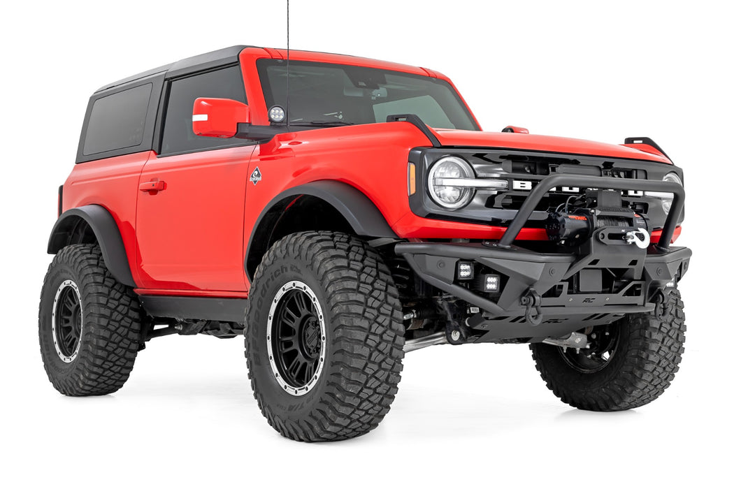 Rough Country Tubular Front Bumper with Winch Mount & LED Lights for 2021-2026 Ford Bronco