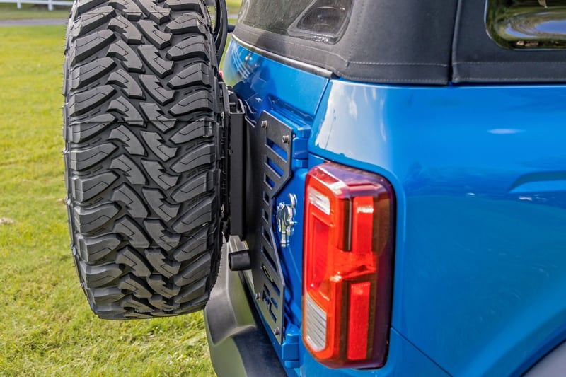 Rough Country Spare Tire Relocation Bracket | Fits 2021–2025 Ford Bronco 4WD | Clears 35” Spare Tire