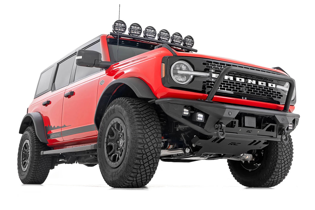 Rough Country Tubular Front Bumper with Winch Mount & LED Lights for 2021-2026 Ford Bronco