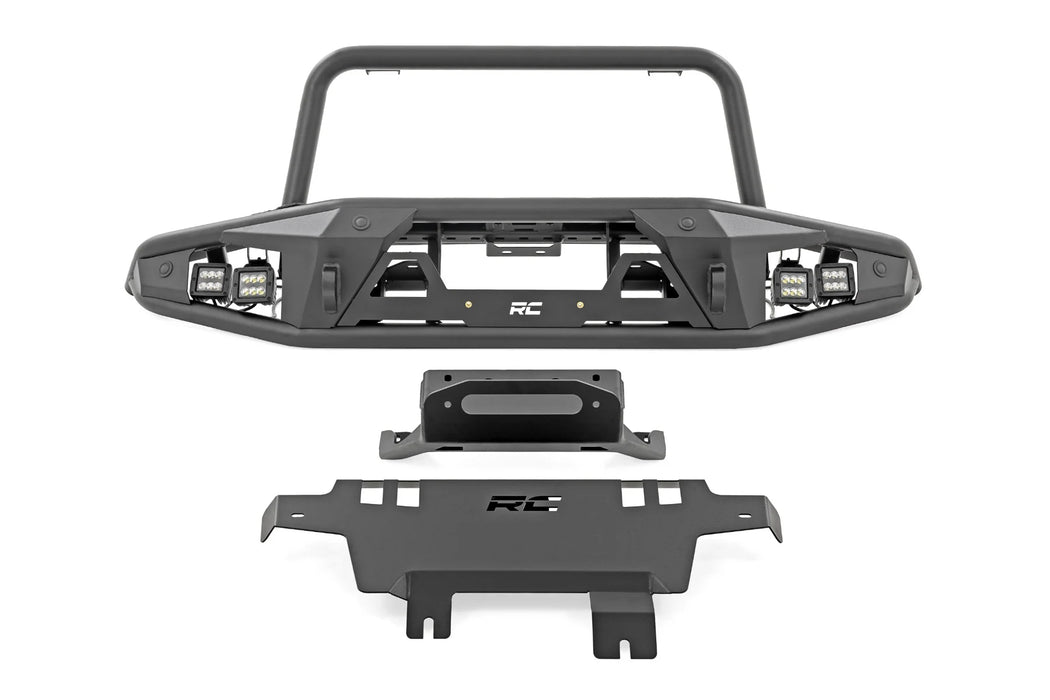 Rough Country Tubular Front Bumper with Winch Mount & LED Lights for 2021-2026 Ford Bronco