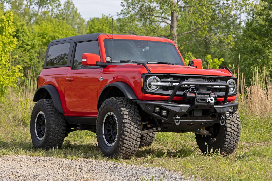 Rough Country Tubular Front Bumper with Winch Mount & LED Lights for 2021-2026 Ford Bronco