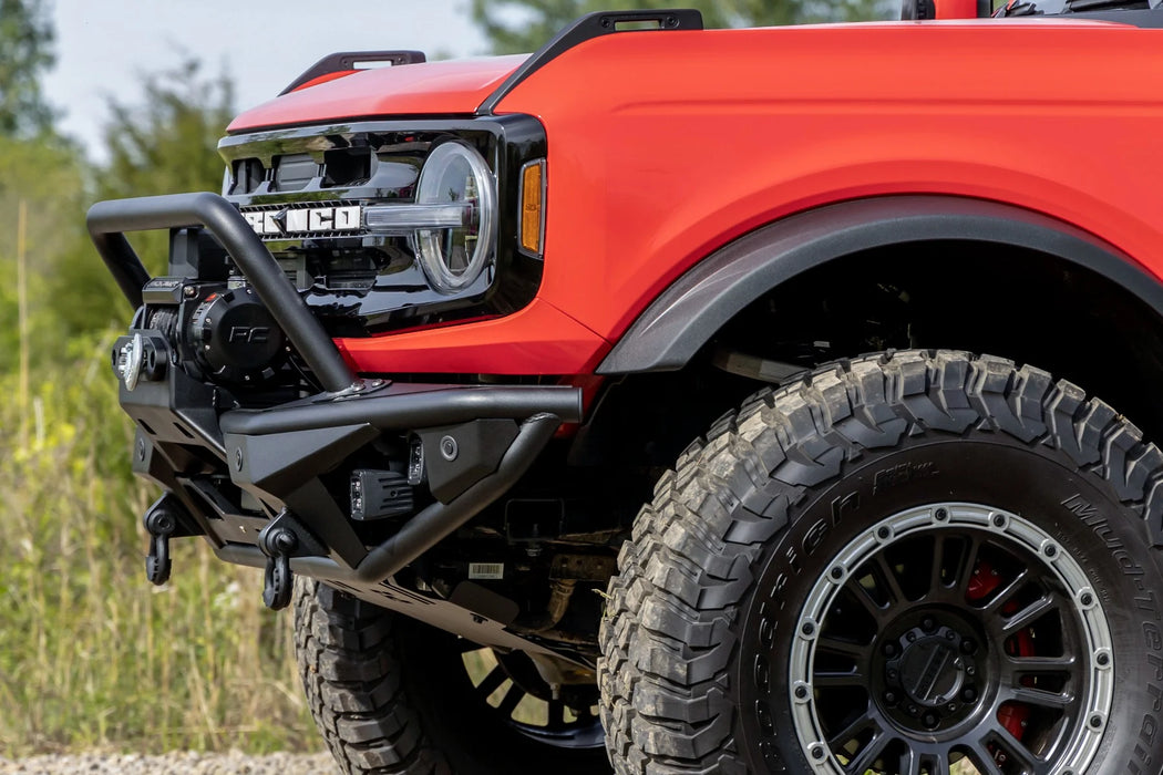 Rough Country Tubular Front Bumper with Winch Mount & LED Lights for 2021-2026 Ford Bronco