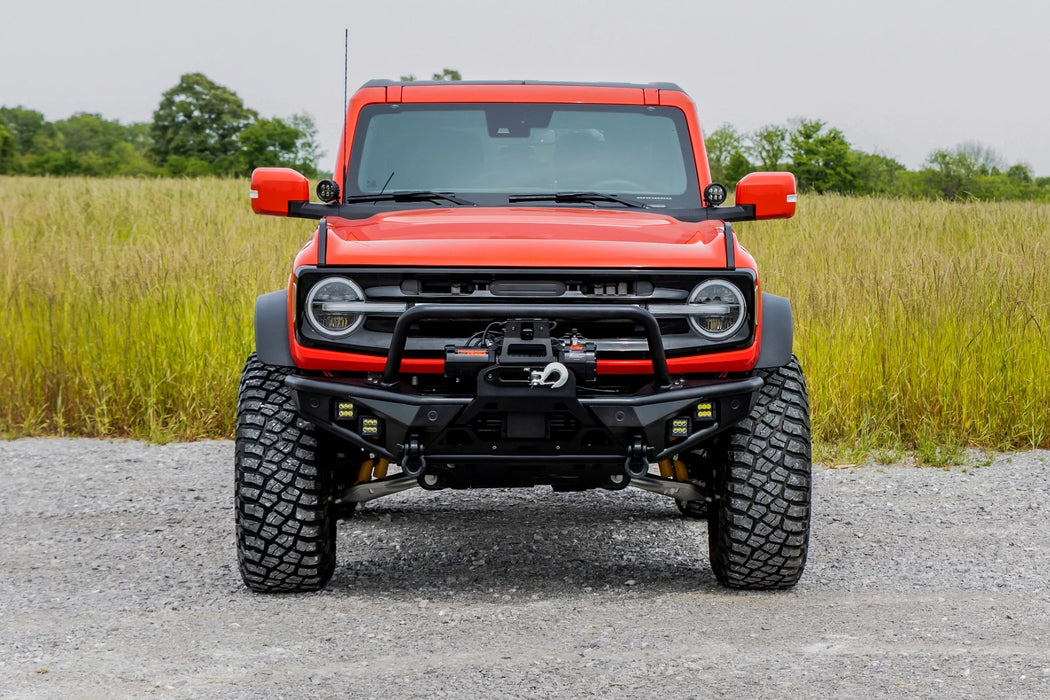 Rough Country Tubular Front Bumper with Winch Mount & LED Lights for 2021-2026 Ford Bronco