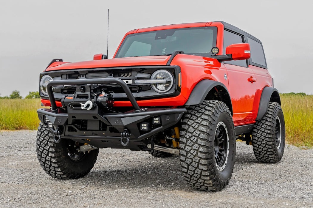 Rough Country Tubular Front Bumper with Winch Mount & LED Lights for 2021-2026 Ford Bronco