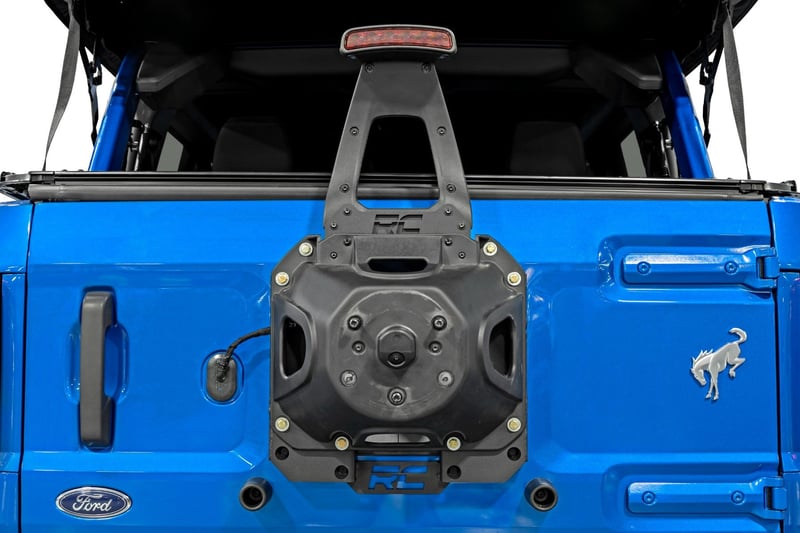 Rough Country Spare Tire Relocation Bracket | Fits 2021–2025 Ford Bronco 4WD | Clears 35” Spare Tire